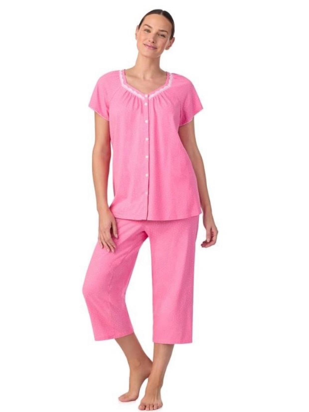 Aria Pink Women's size medium Two-Piece Button-Front Pajama Set